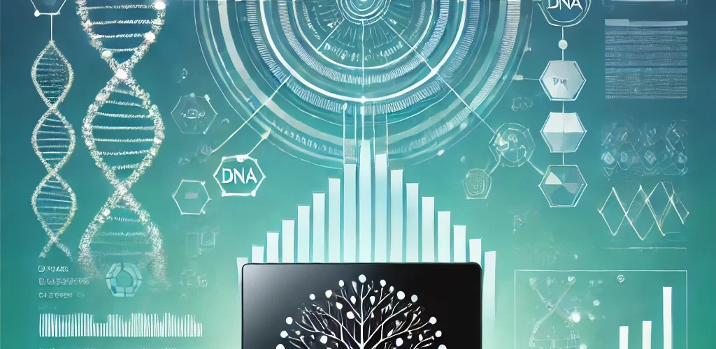 現代的でクリーンなデザインの分子系統解析イメージ画像